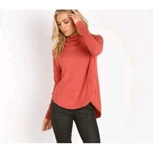 Free People Top Large Kristina Thermal Drippy Waffle Knit Layers Casual Boho